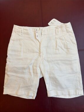 Men's off white linen hollywood spier mackay Shorts